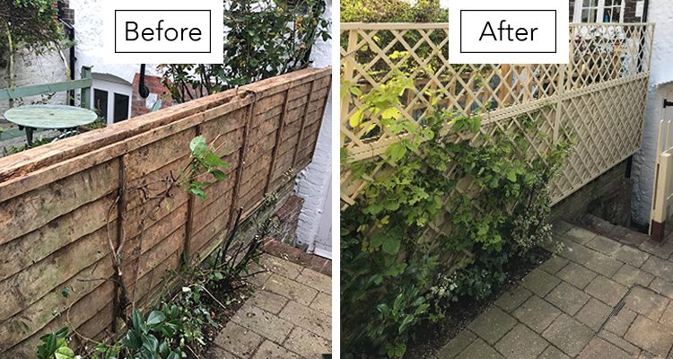 Rose Cottage in Arundel Garden Fence Makeover